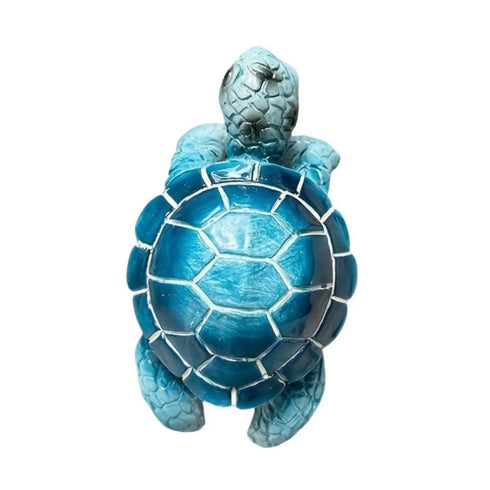 Hanging Planter with Sea Turtle Sculpture for Outdoor Planter Display -blue